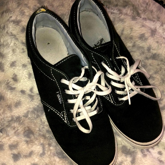 CLASSIC BLACK VANS SIZE 9 worn - Picture 1 of 5